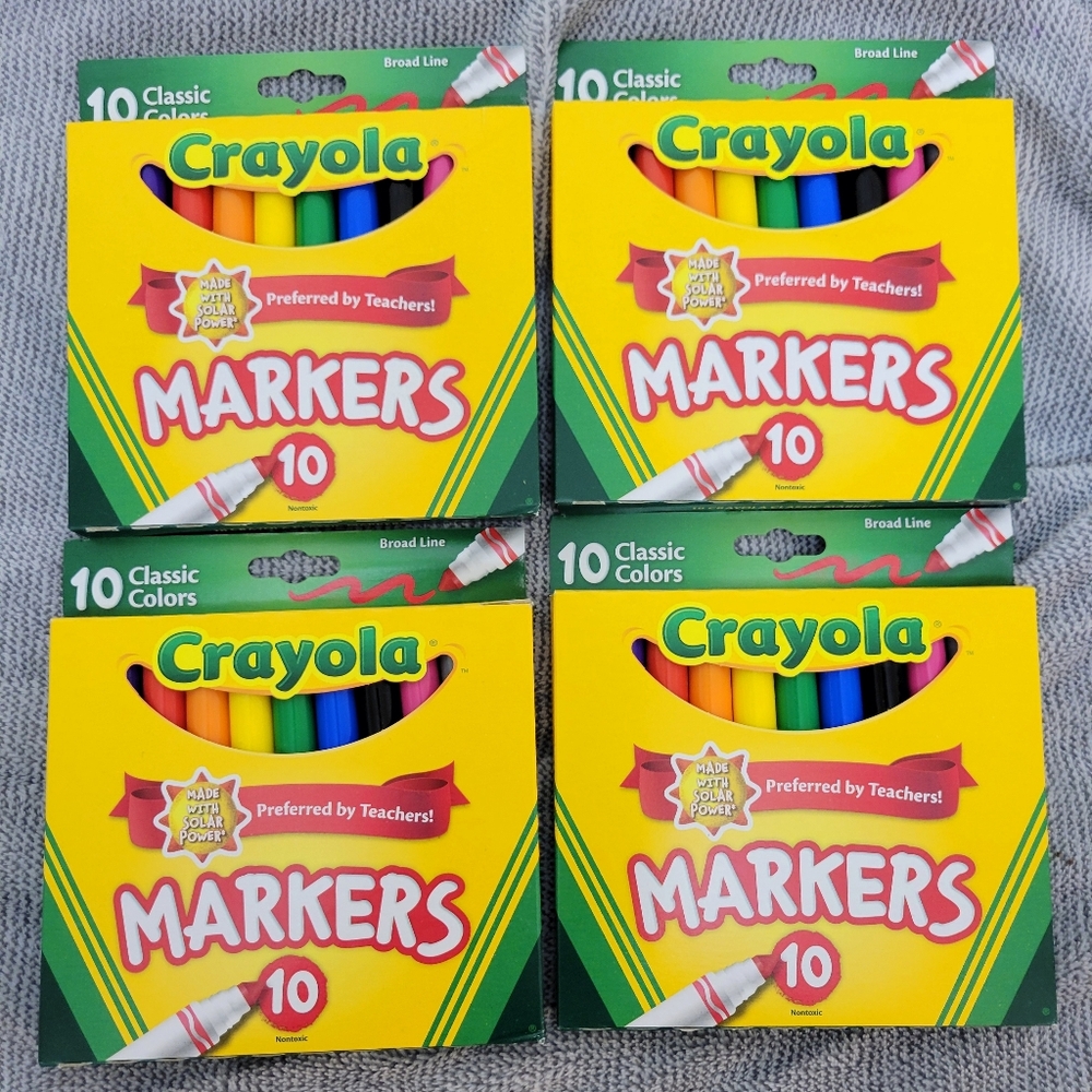 4 10ct Packs Crayola Broad Line Markers Classic Colors 40 Markers Total!